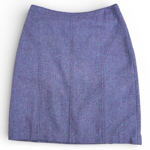 Coldwater Creek Straight Pencil Skirt Size 10 Petite Purple Tweed Wool Blend